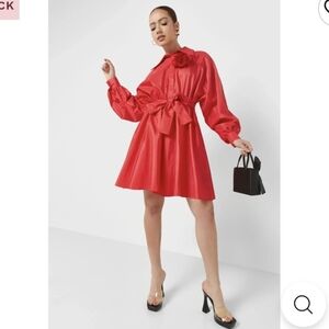 Chic Red Long Sleeve Dress
